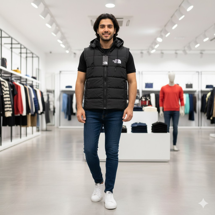 پافر مردانه ضد اب مدل NORTHFACE رنگ مشکی کیفیت بالا