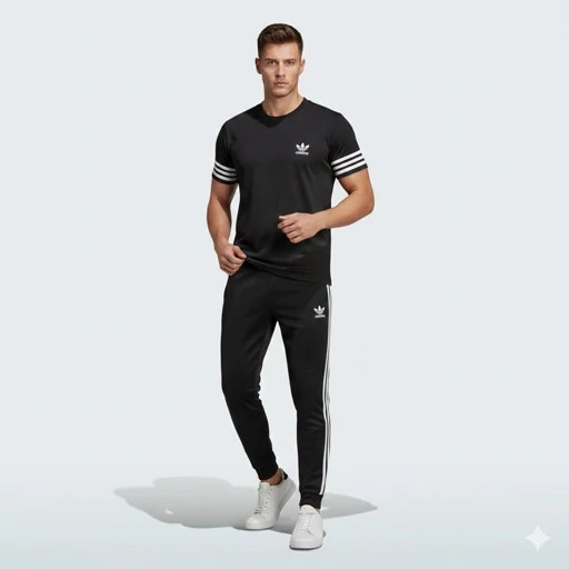 ست لباس ورزشی مشکی مدل Adidas